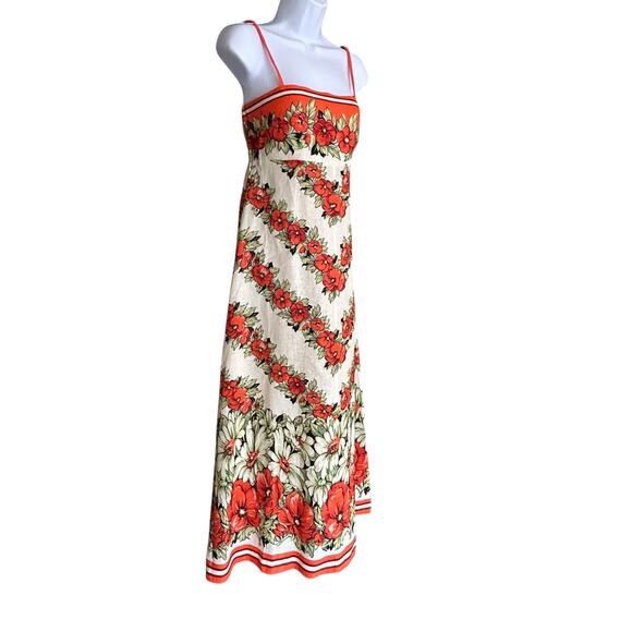 Alemais Amelie Dress Red Poppy Linen Maxi Size 4 Floral Sundress - Picture 5 of 13